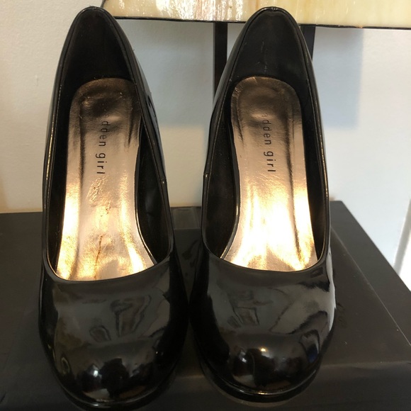 Black Patent leather Steve Madden platform heels 8 - Picture 2 of 4